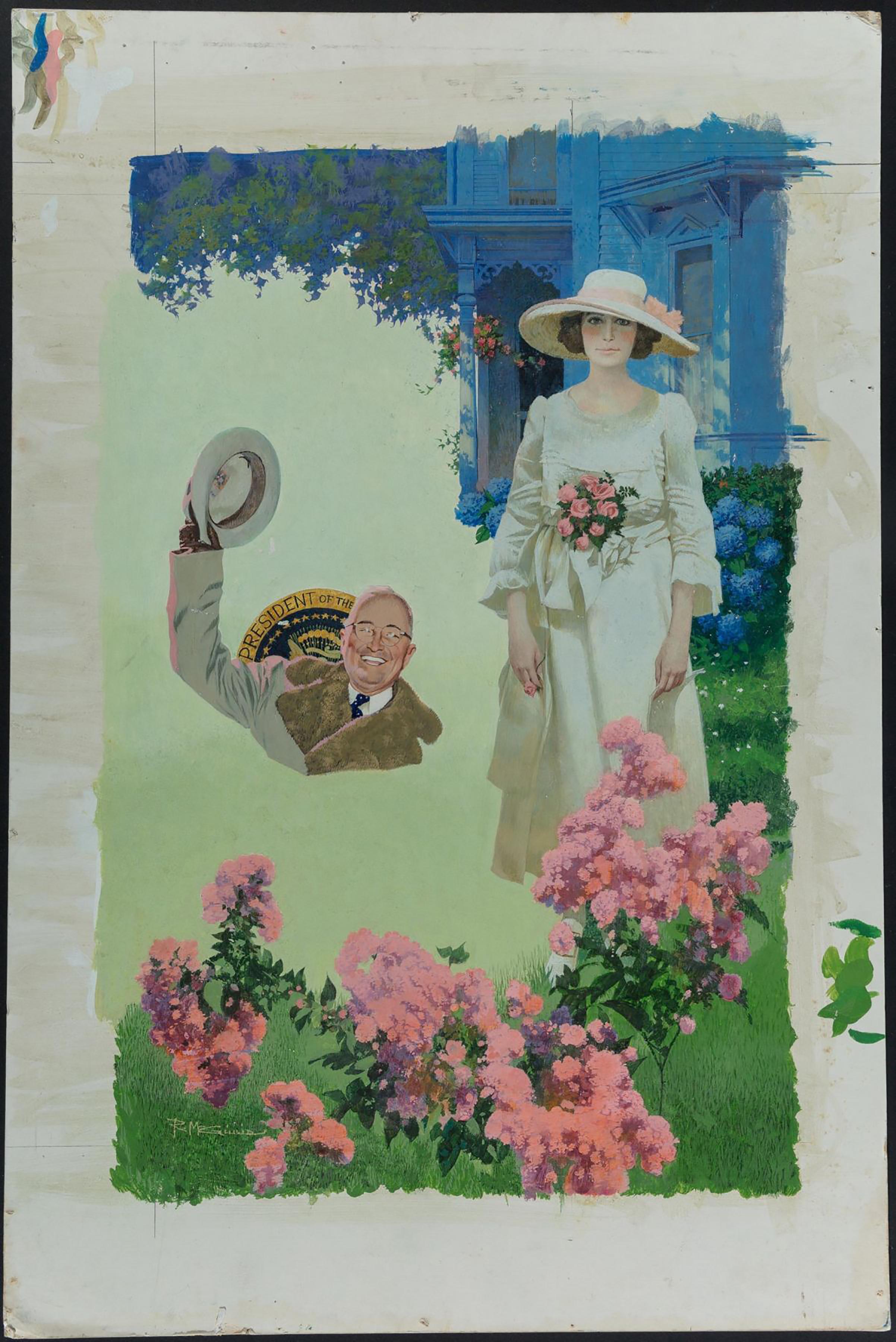 Roosevelt's Rose, Probable Paperback Cover - Painting by Robert E. McGinnis