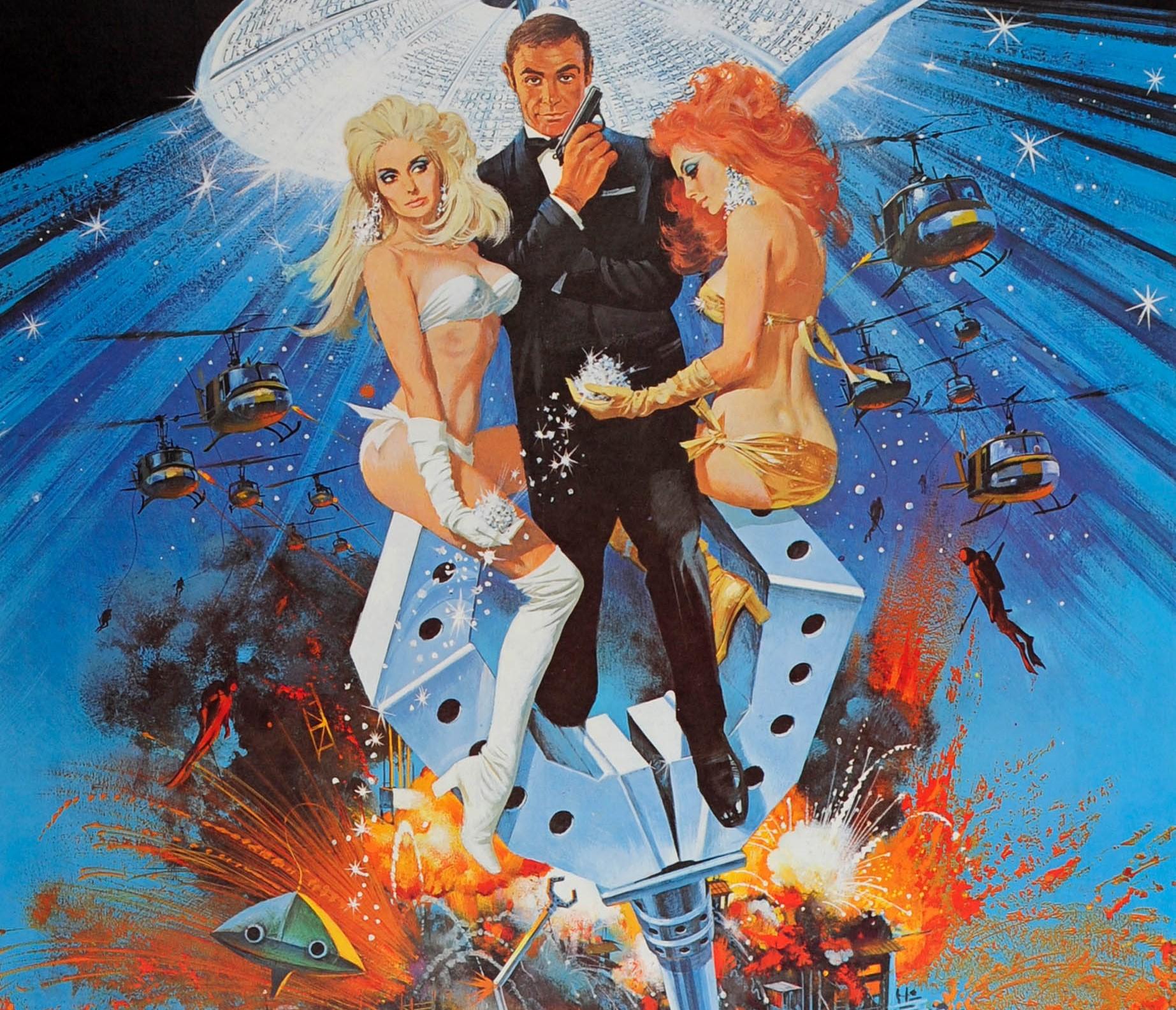 Grande affiche originale du film classique James Bond 007, Les diamants sont éternels - Beige Print par Robert E. McGinnis
