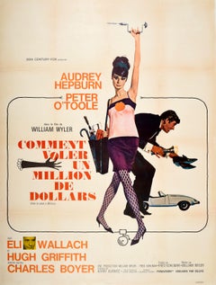 Original-Vintage-Filmplakat „ How To Steal A Million Audrey Hepburn“, OToole, Frankreich