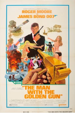 Affiche vintage originale du film Man With The Golden Gun James Bond 007 McGinnis