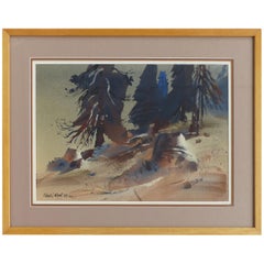 Robert E. Wood 1967 Watercolor, American California Artist