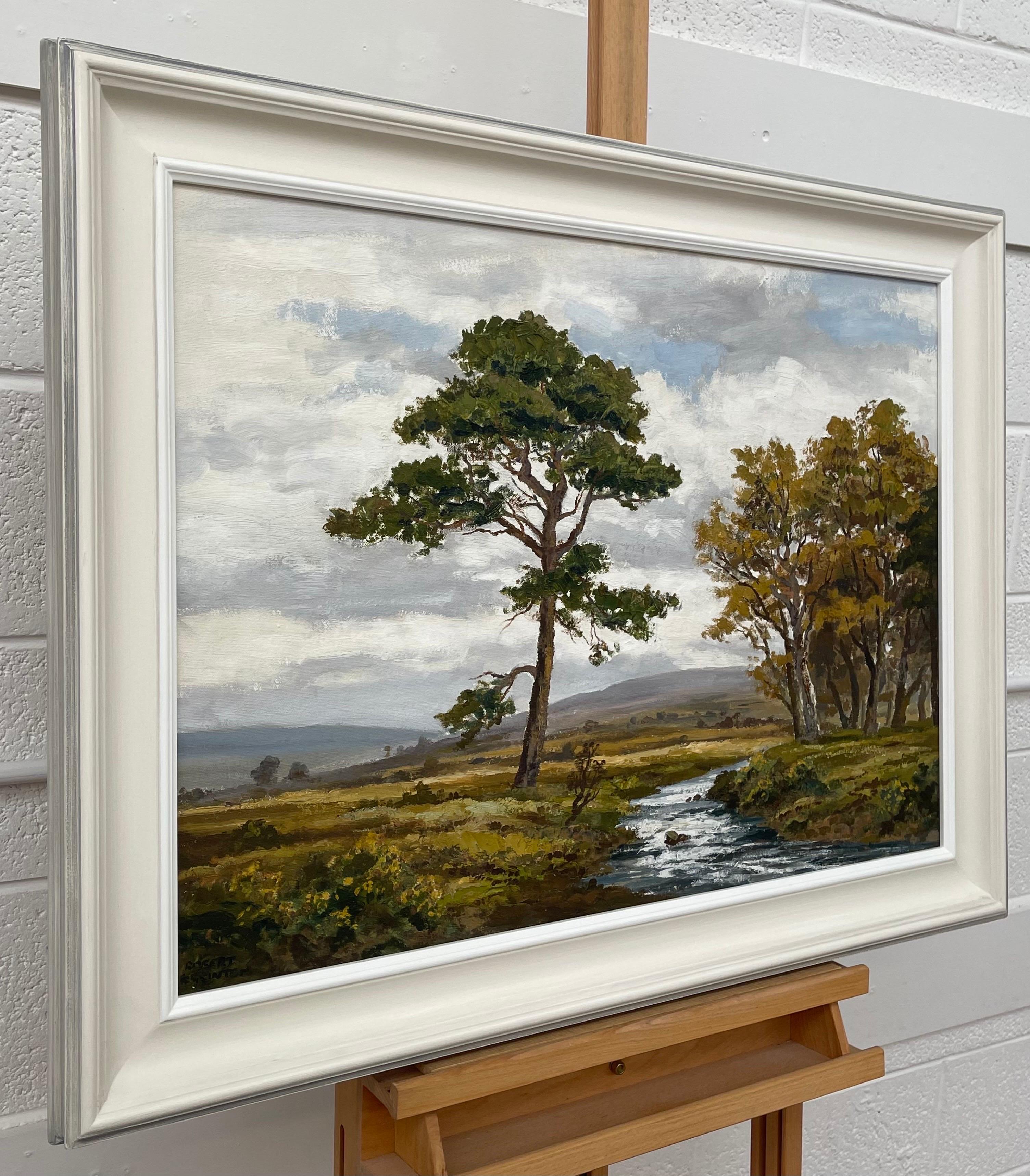 Paisaje fluvial de Glenfinnan en las Tierras Altas de Escocia por un artista del siglo XX - Painting de Robert Eggington