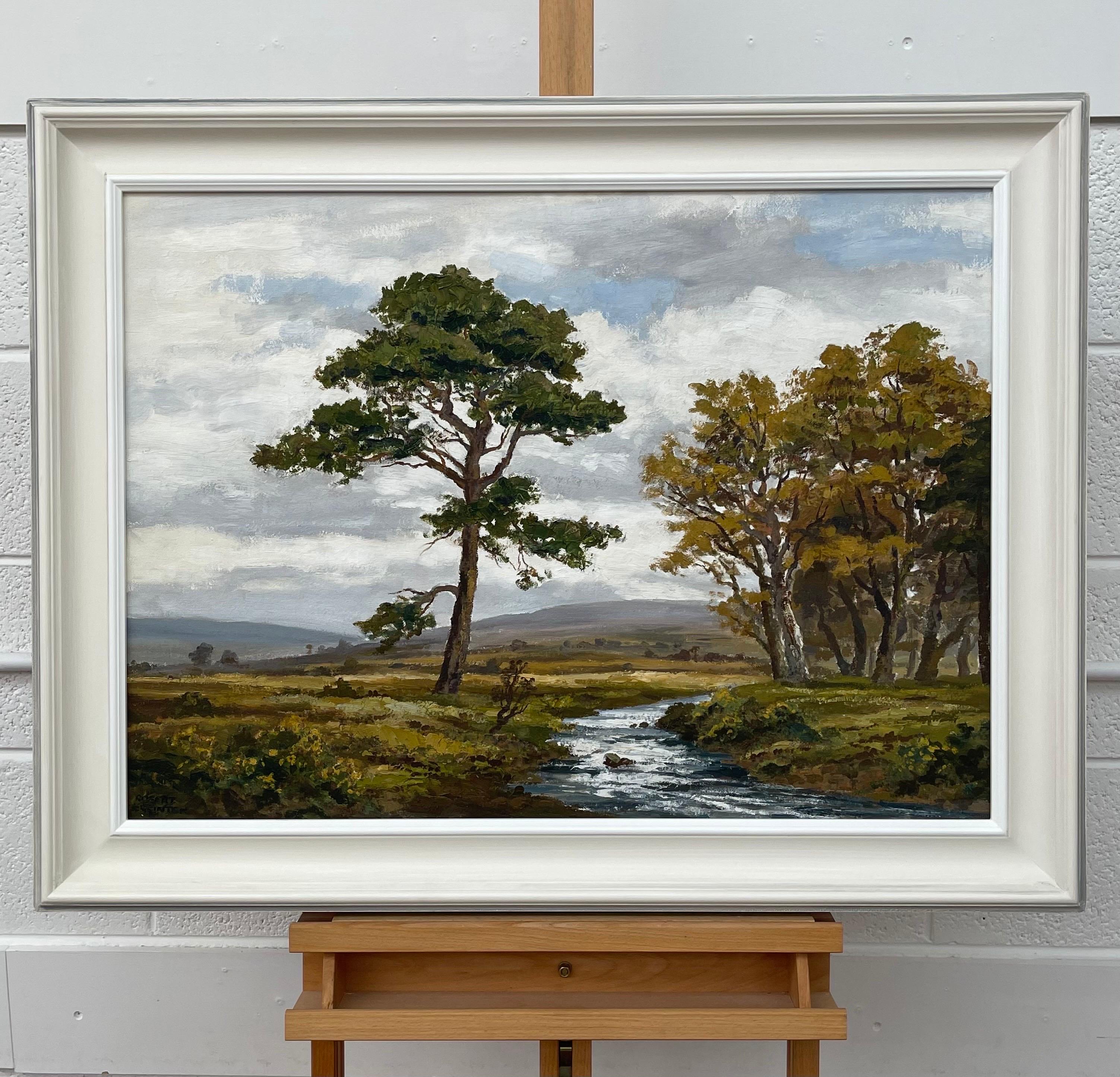 Flusslandschaft von Glenfinnan in den schottischen Highlands von einem Künstler des 20. (Realismus), Painting, von Robert Eggington