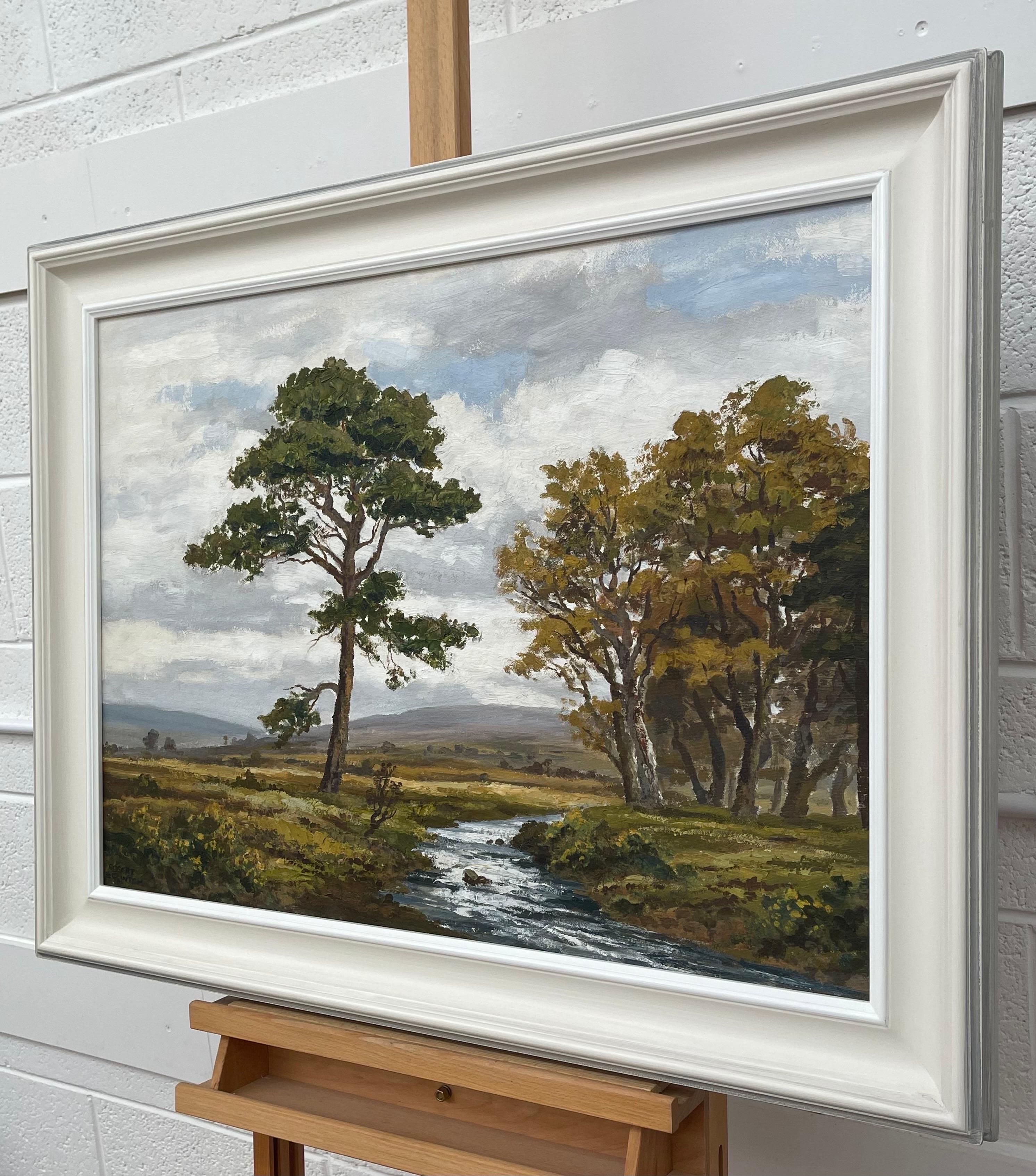 Flusslandschaft von Glenfinnan in den schottischen Highlands von einem Künstler des 20. (Grau), Landscape Painting, von Robert Eggington