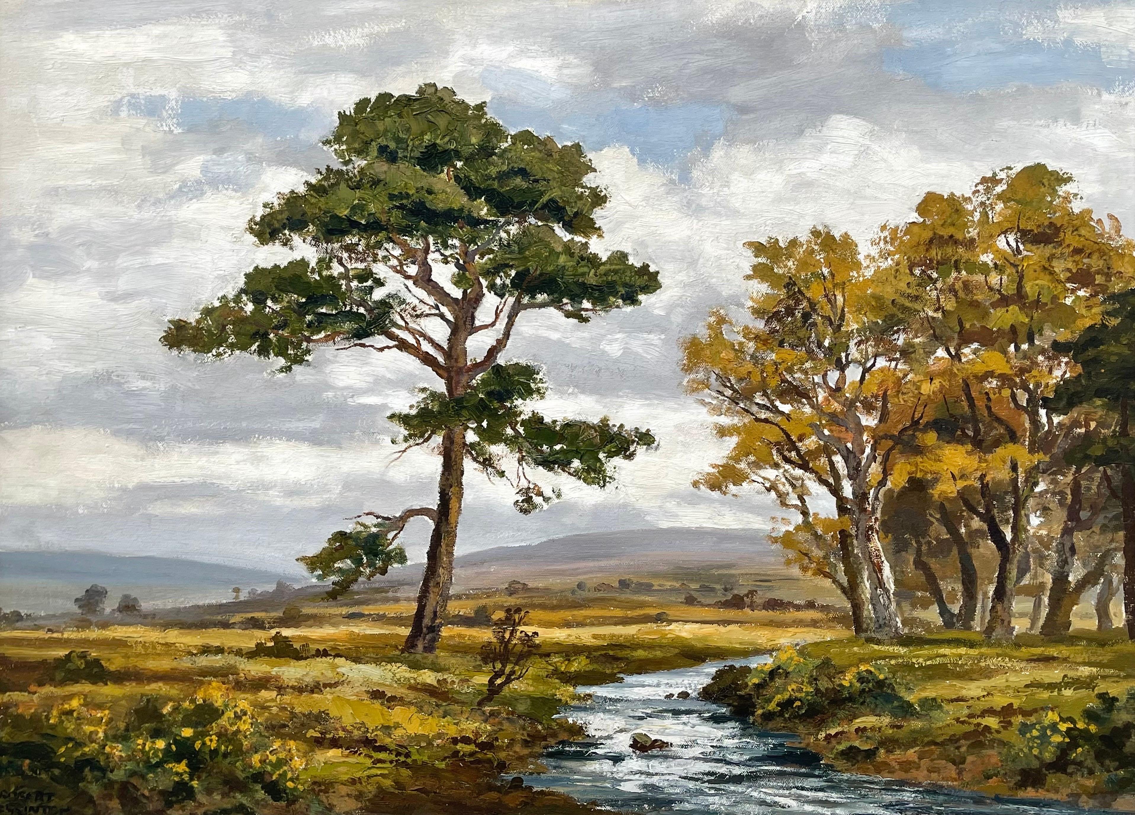 Paysage fluvial de Glenfinnan dans les Highlands écossais par l'artiste du 20e siècle en vente 4
