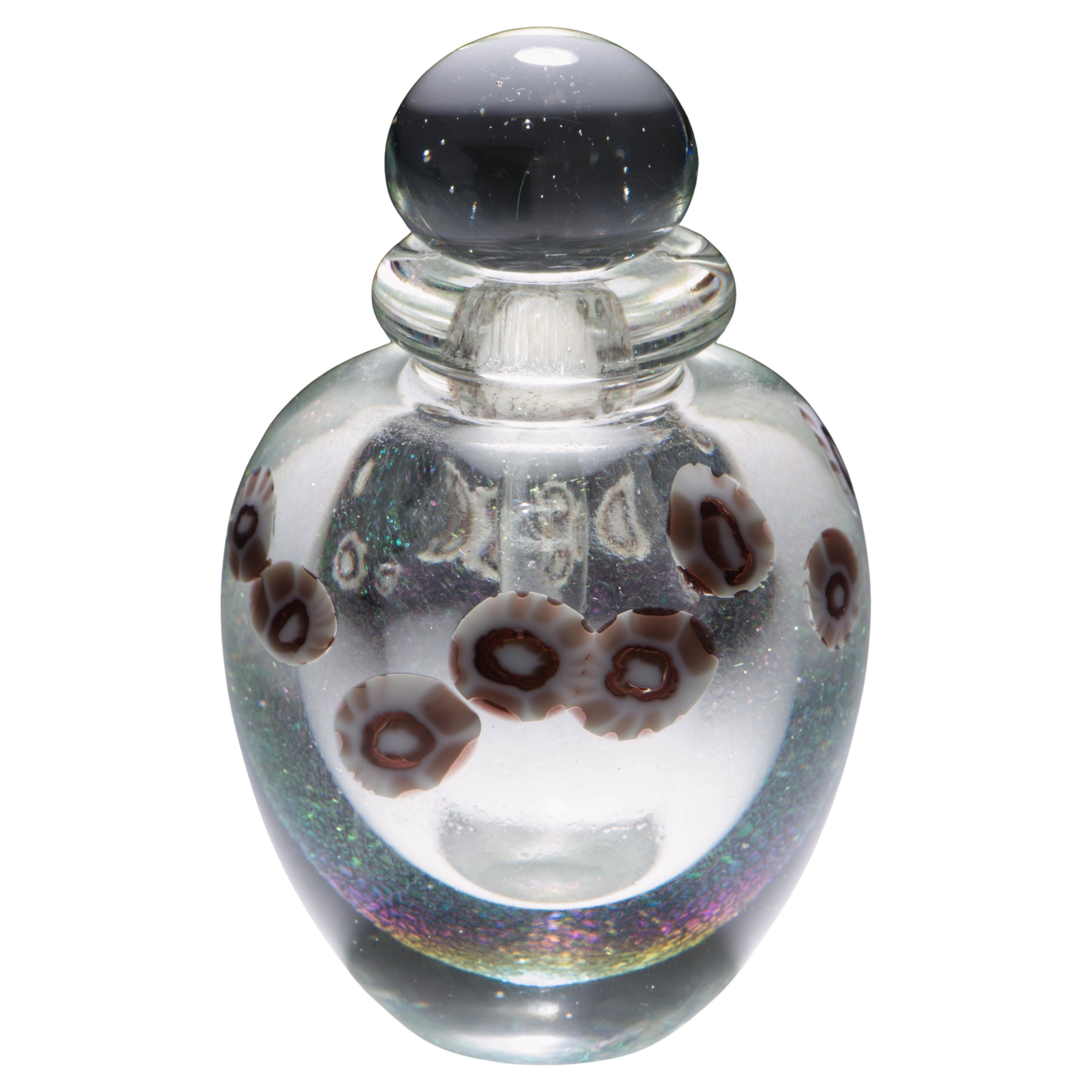 Bouteille de parfum dichroïque de Robert Eickholt, Studio Art Glass américain 1987 en vente