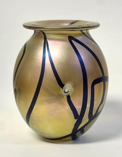 Robert Eickholt Iridescent Art Glass Vase
