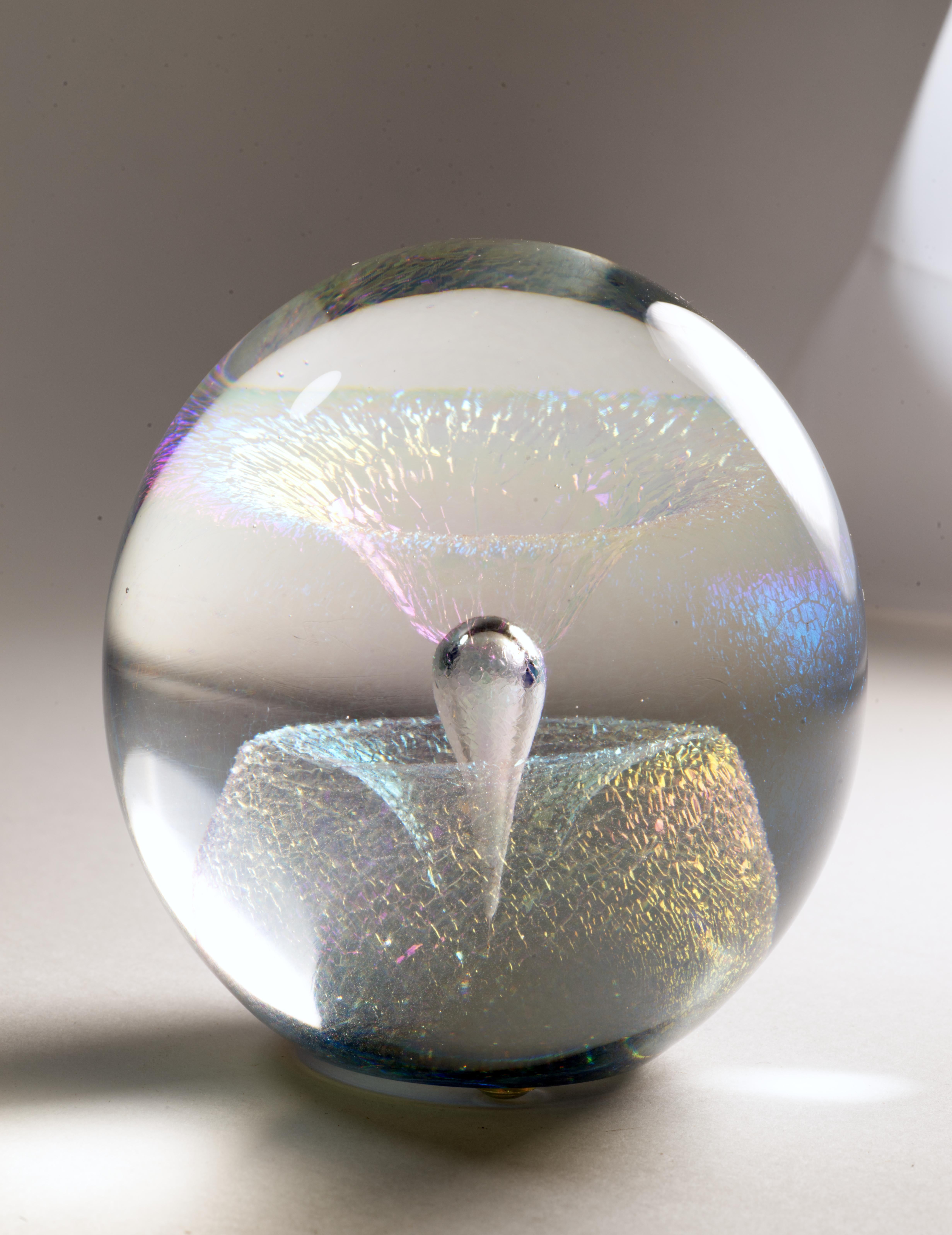 Dichroische Sommerso-Skulptur von Robert Eickholt, amerikanisches Kunstglas (20. Jahrhundert) im Angebot