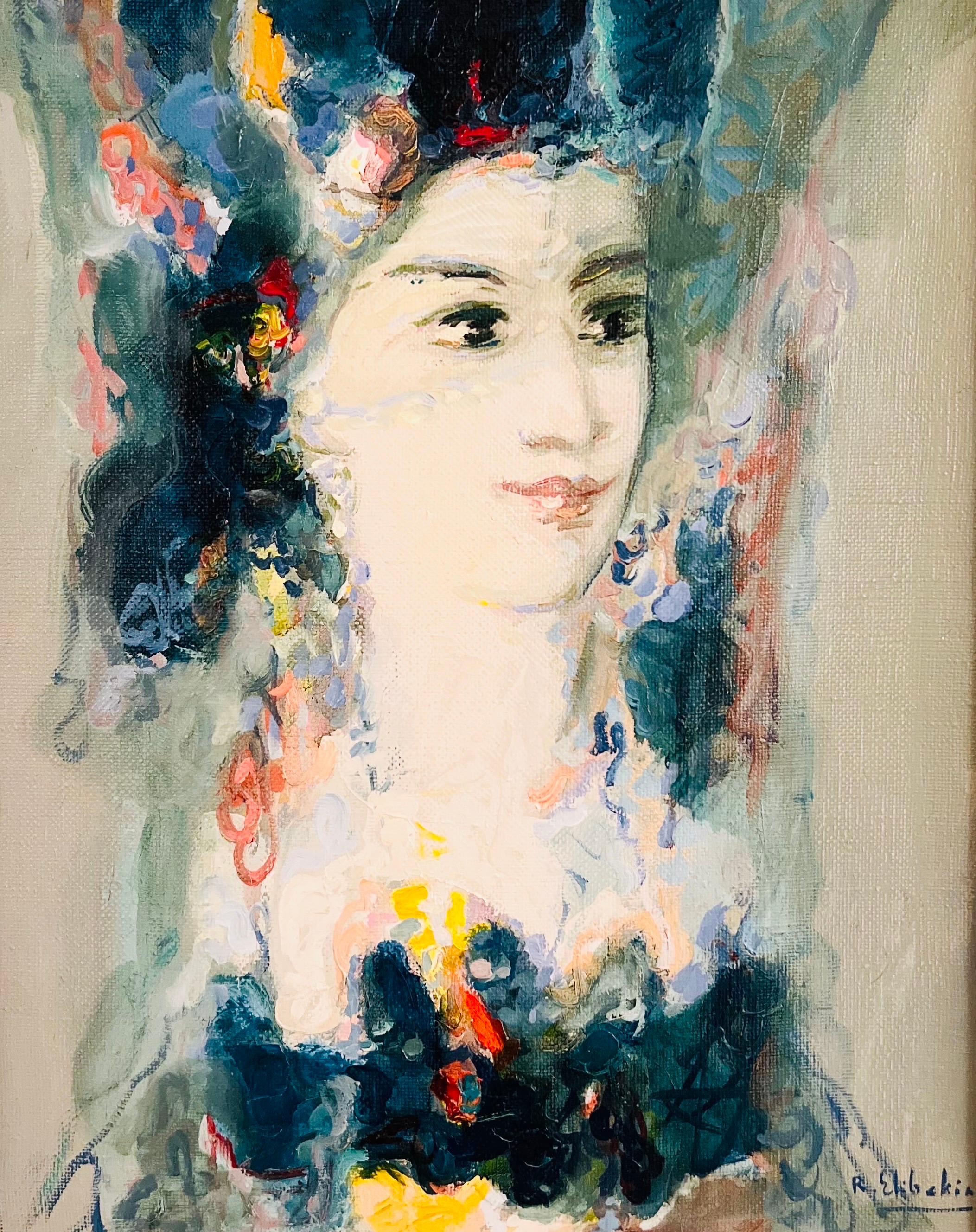 Beauté arménienne - Impressionnisme Painting par Robert Elibekyan