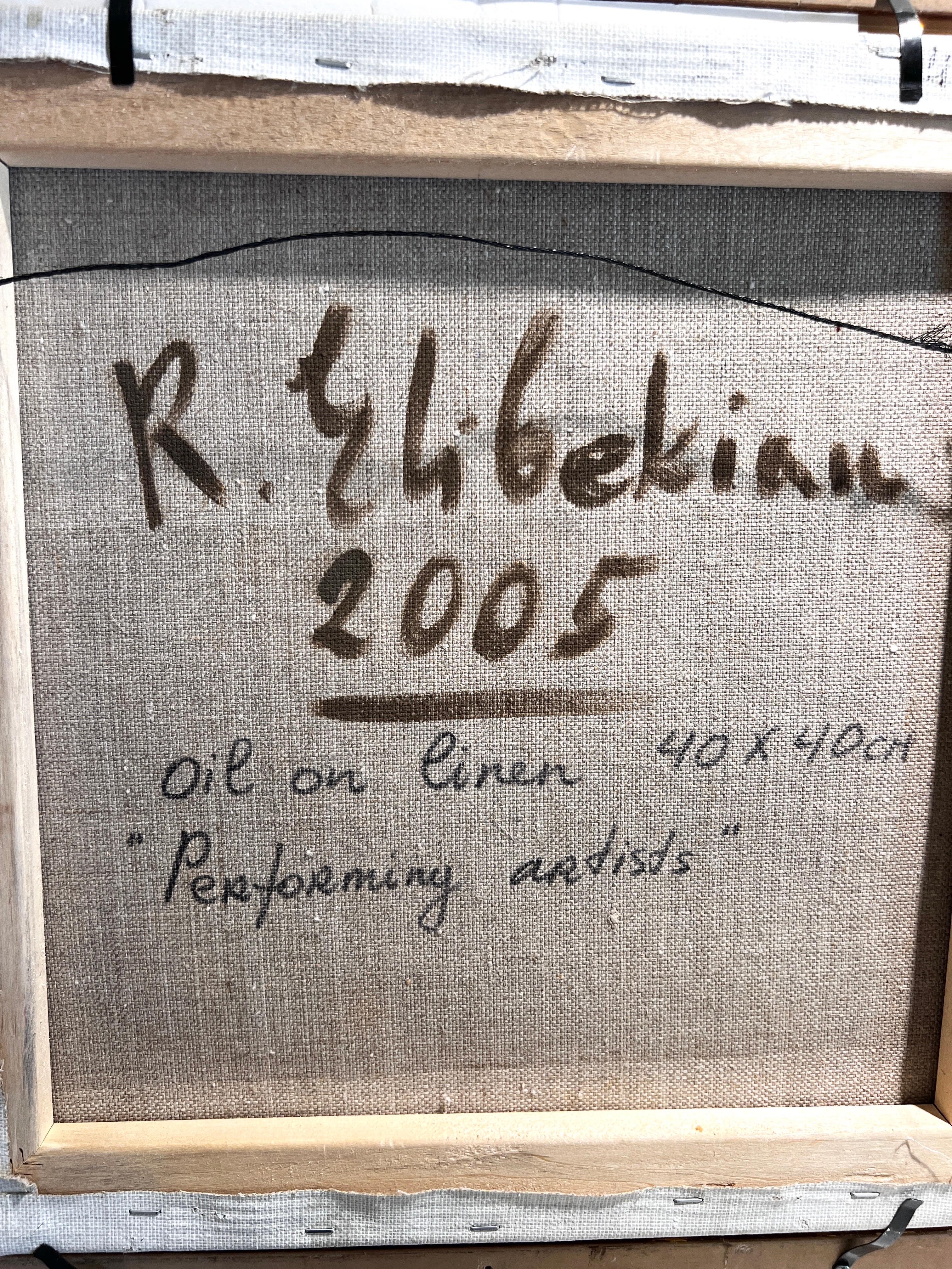 Contemporary performing artists, Performing artist, Robert Elibekian.  - Brown Figurative Painting by Robert Elibekyan