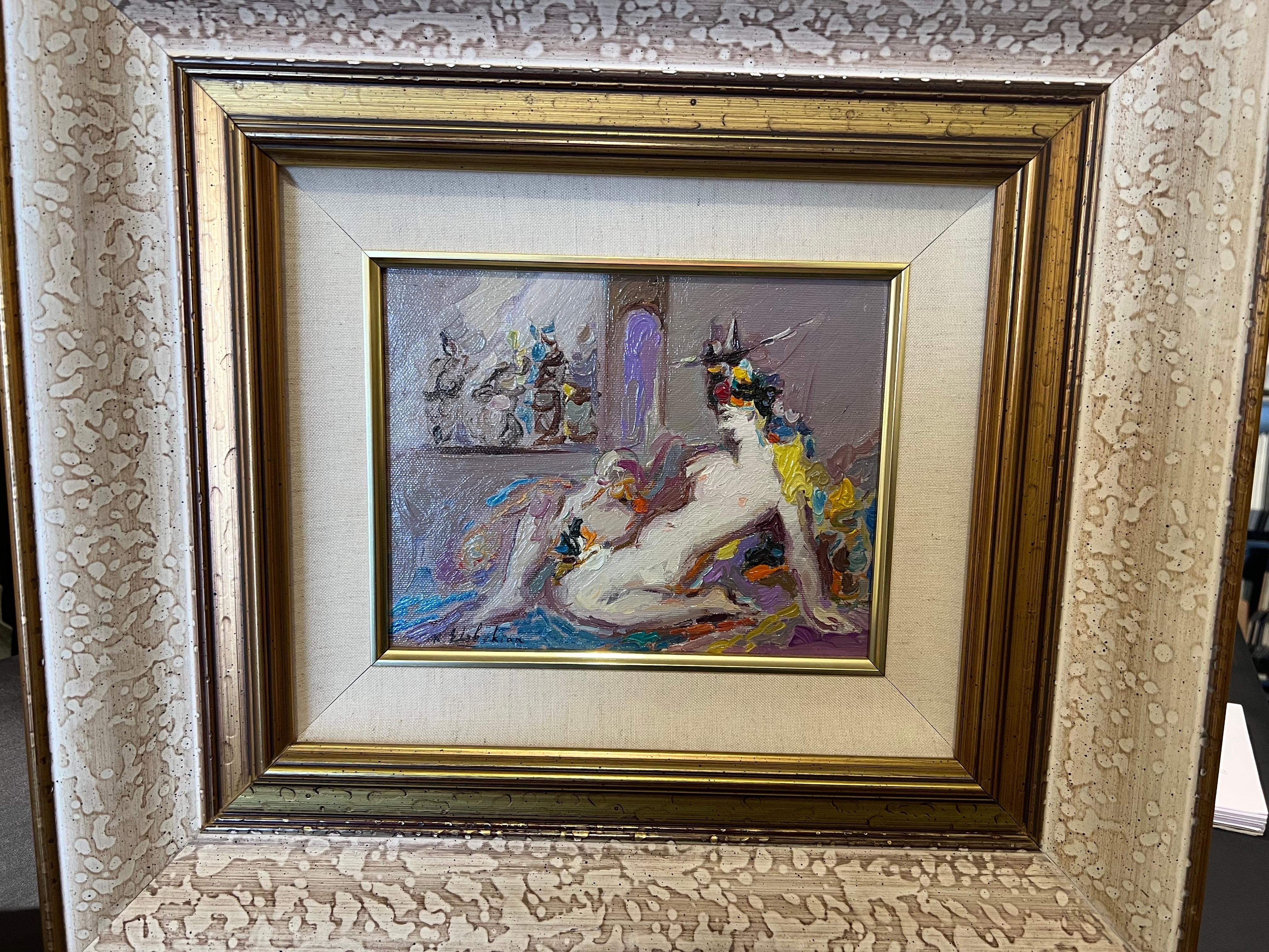 La signora sul palco - Painting di Robert Elibekyan