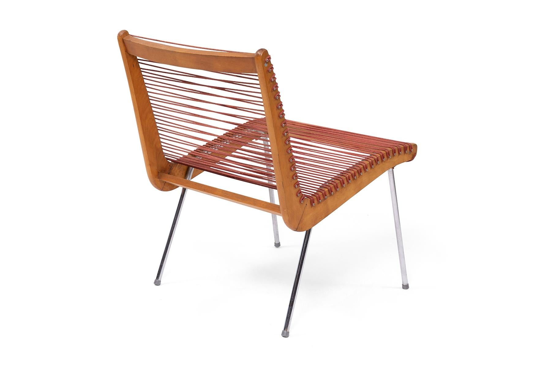 Mid-Century Modern 1950s Corded Calfab Chair by Robert Ellenberger 