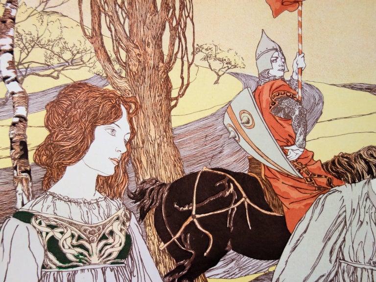 Robert Engels - Two Women and a Knight - Original lithograph (1897/98 ...