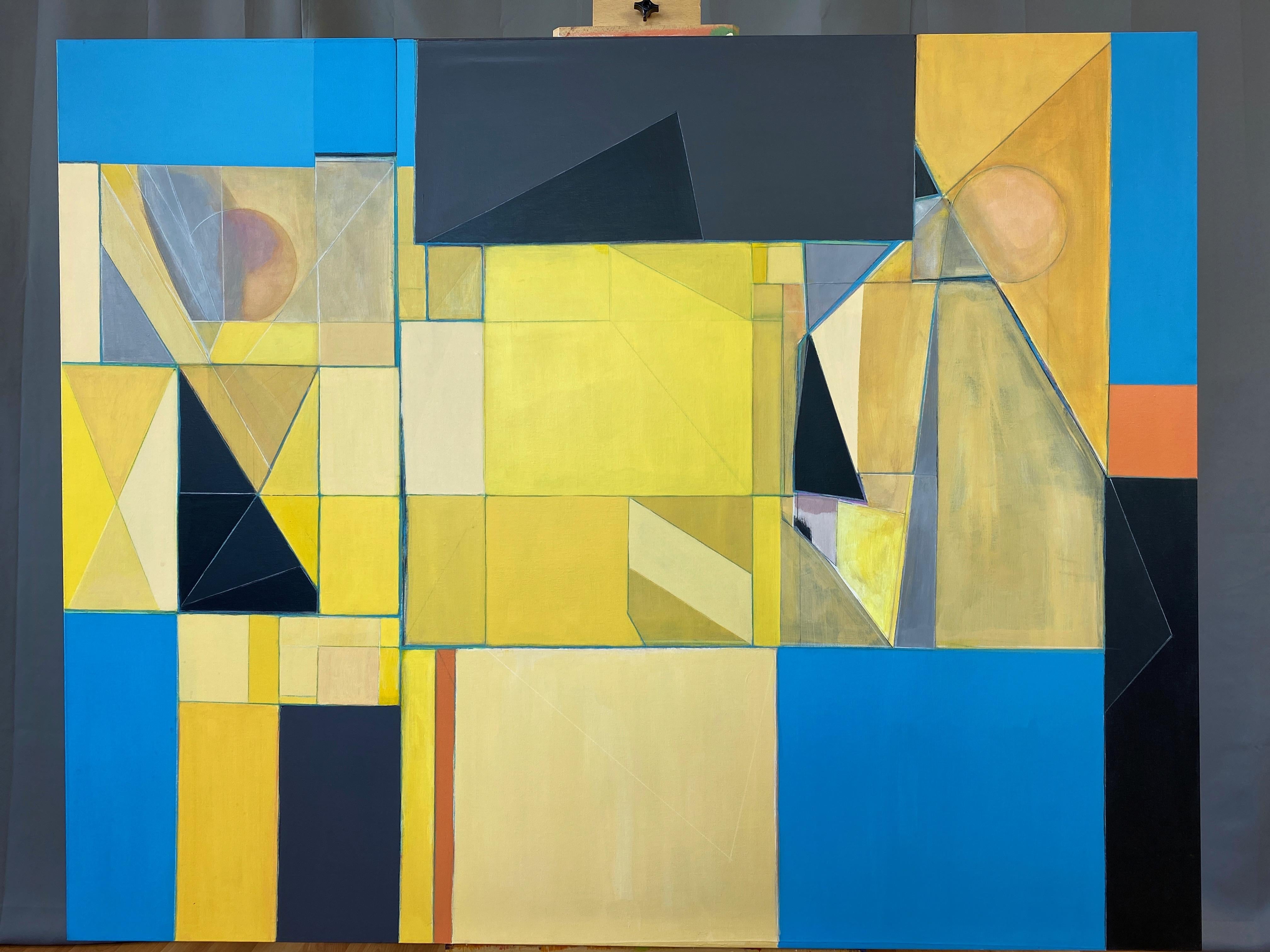 Robert English “Etheric Double”, Large Abstract Cubist Painting, 1994-1995 9