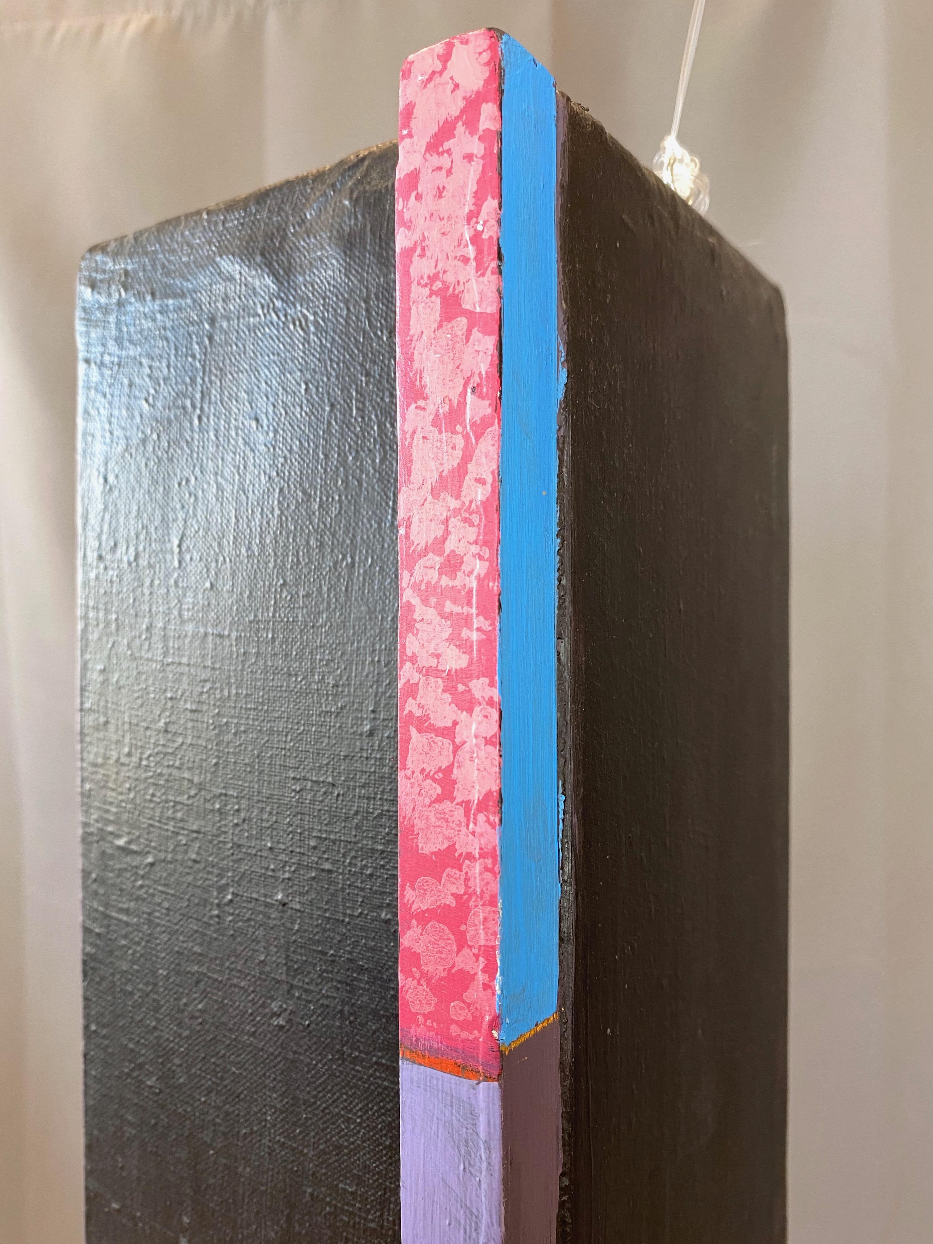 Robert English, Towering Abstract Memphis-Style Four-Sided Painting, 1980s For Sale 9
