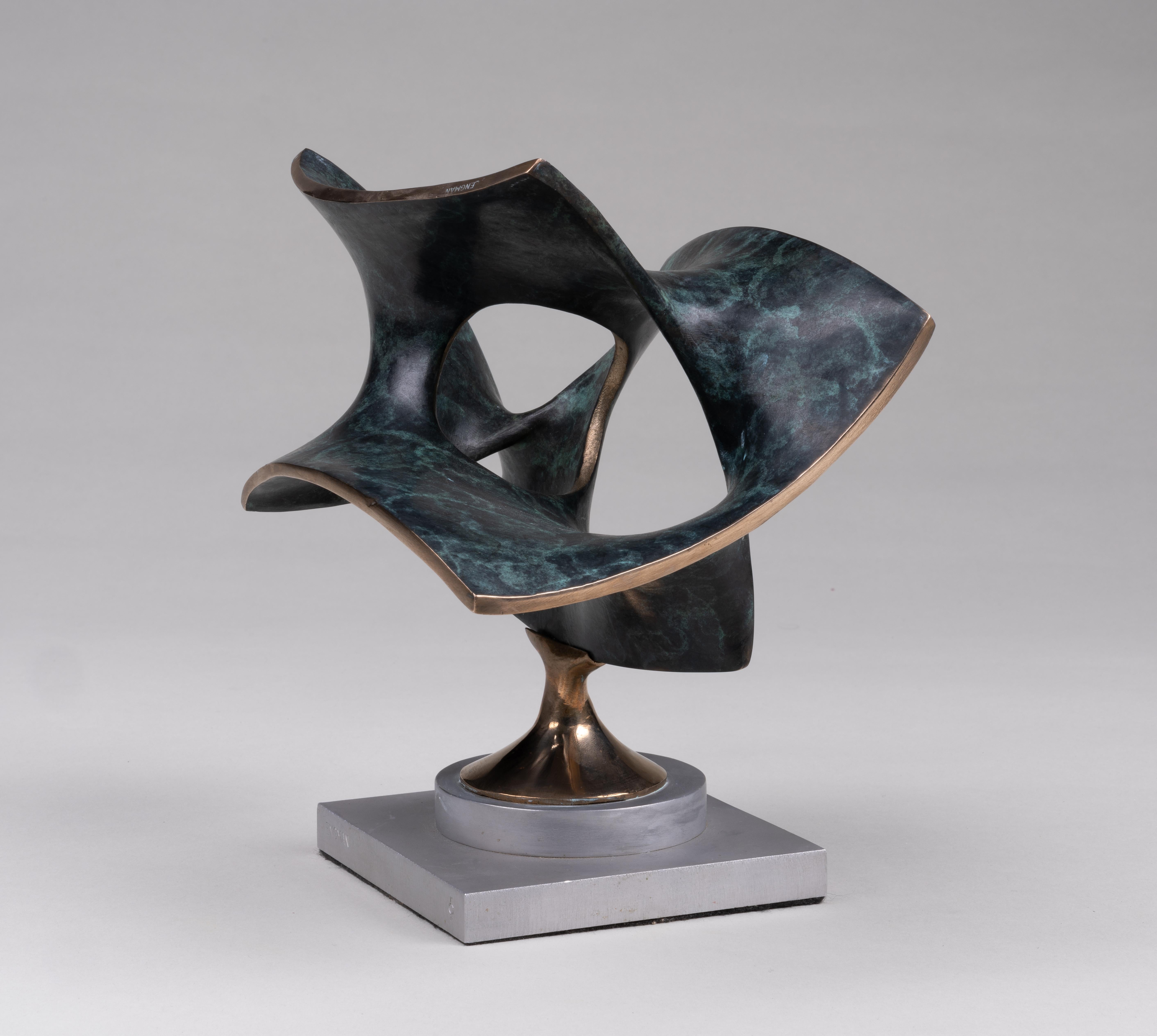 Two Squares, Variation 5 - Gold Abstract Sculpture by Robert Engman