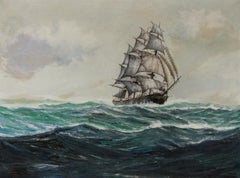 Robert F. Lie (1899-1980) - Signed 1950 Oil, Tall Ship on the High Seas