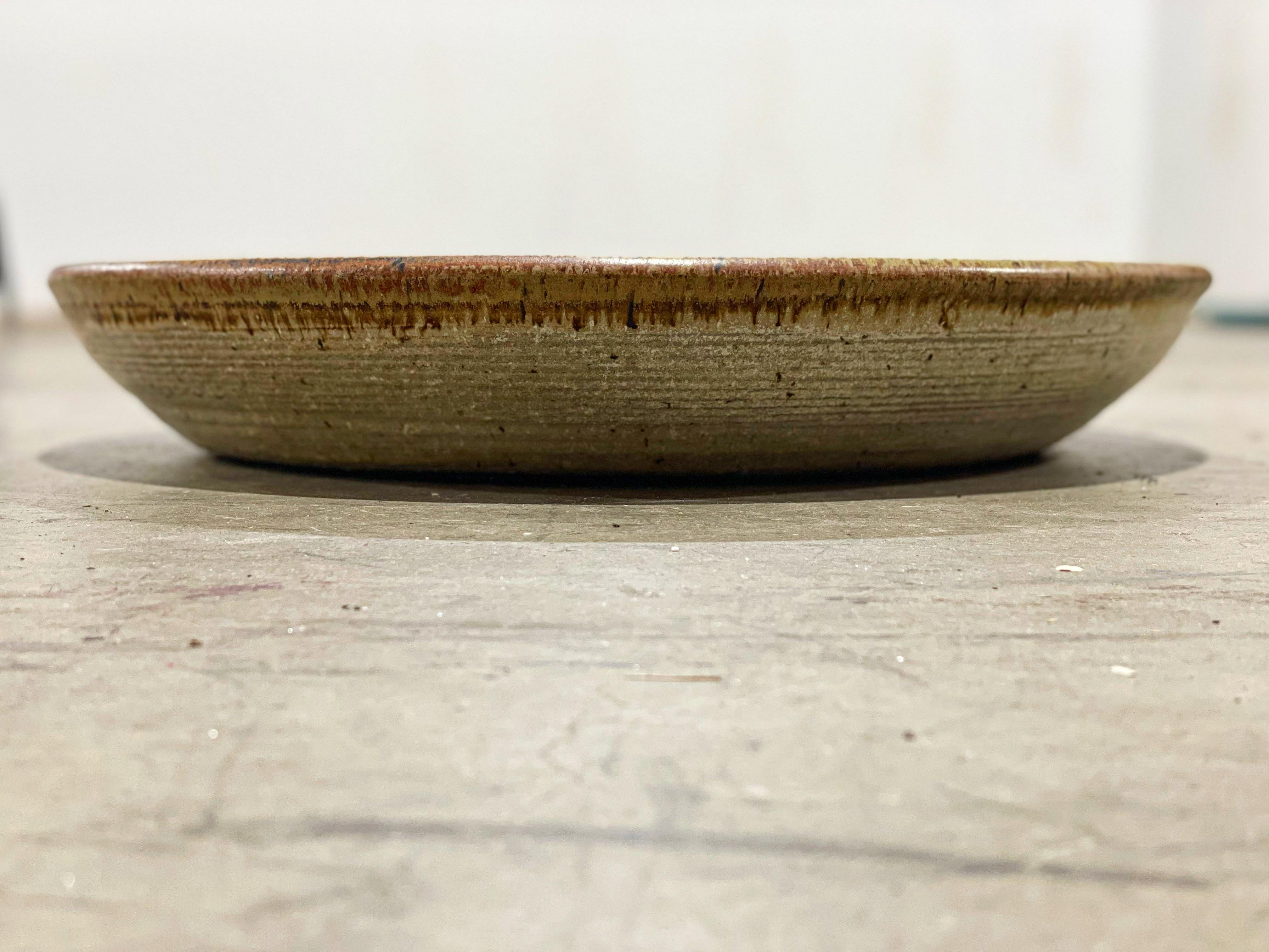 American Robert F Westervelt Studio Abstract Ceramic Earthenware Platter, Large Vessel