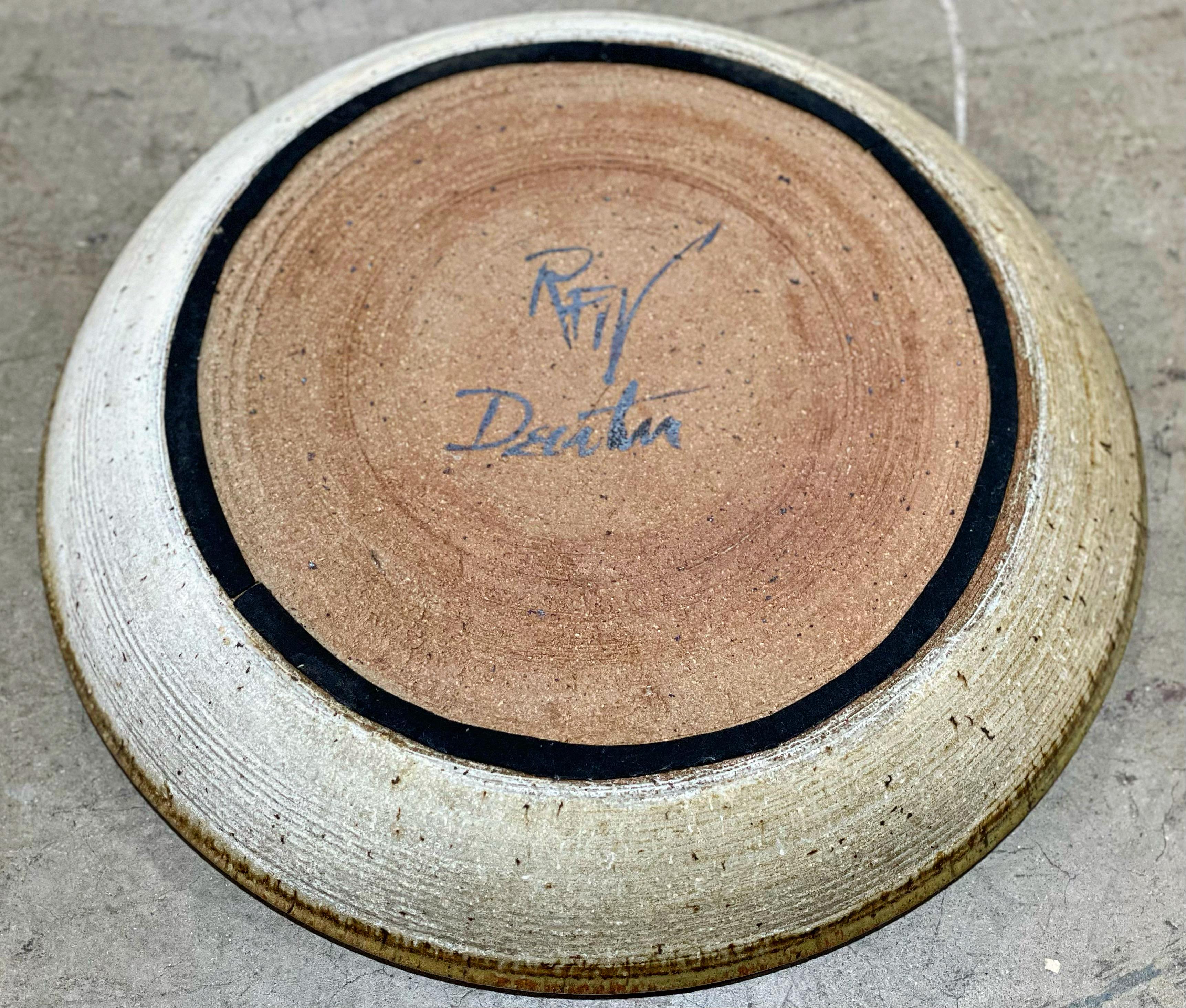 Robert F Westervelt Studio Abstract Ceramic Earthenware Platter, Large Vessel In Good Condition In Decatur, GA