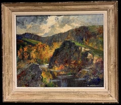 Autunno nelle Gole dell'Ouysse Paesaggio francese dipinto ad olio