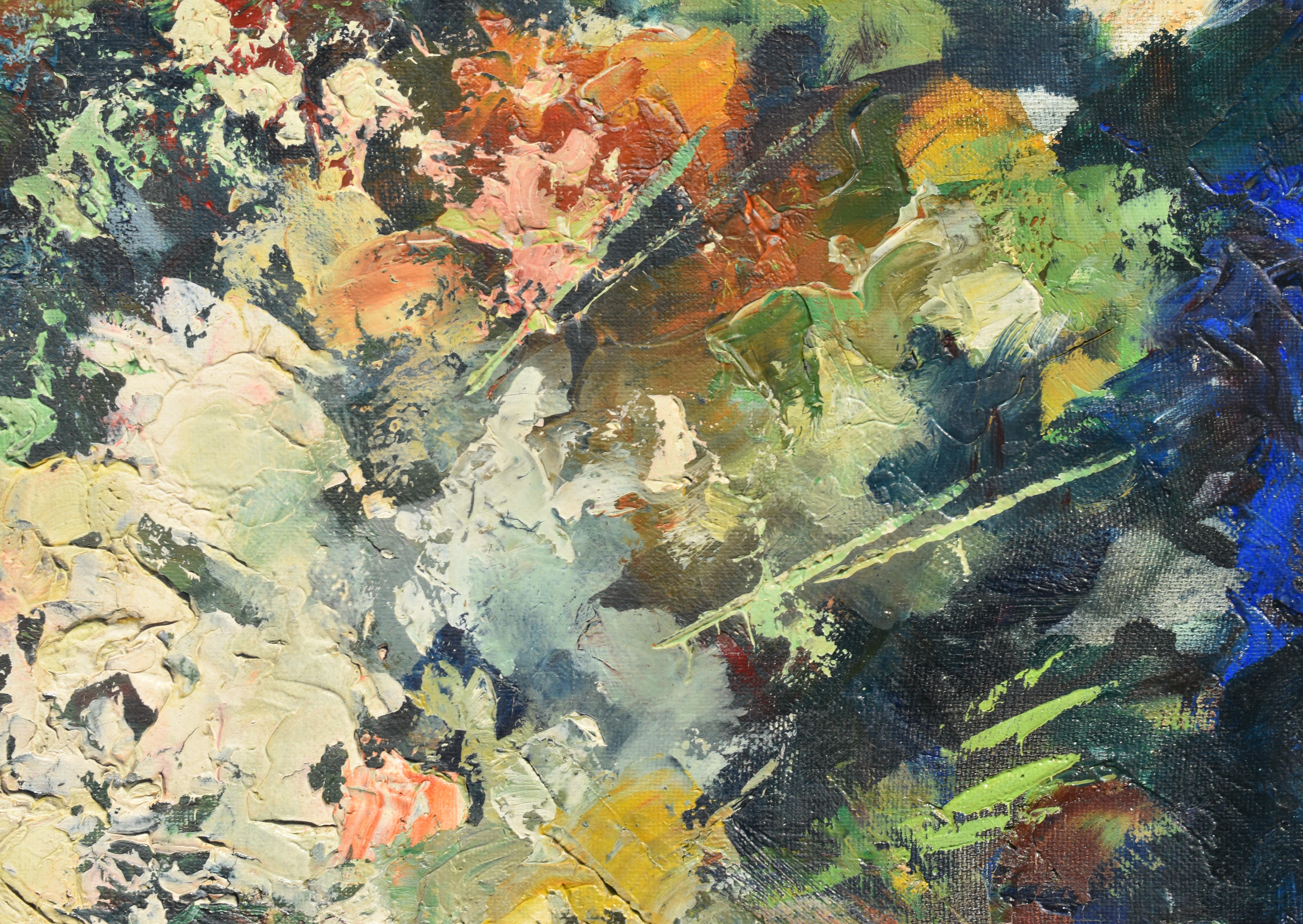 Pittura ad olio post impressionista francese - Painting di Robert Falcucci