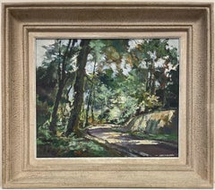 Large Mid 20th Century French Impressionist Signed Oil - Summer Woodland Light