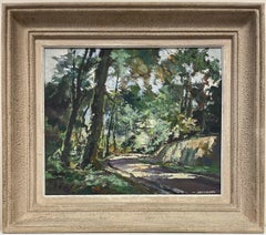 Vintage Large Mid 20th Century French Impressionist Signed Oil - Summer Woodland Light