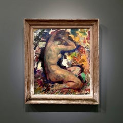 Escuela Francesa del Siglo XX Desnudo Femenino Firmado en Marco