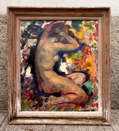 Escuela Francesa del Siglo XX Desnudo Femenino Firmado en Marco