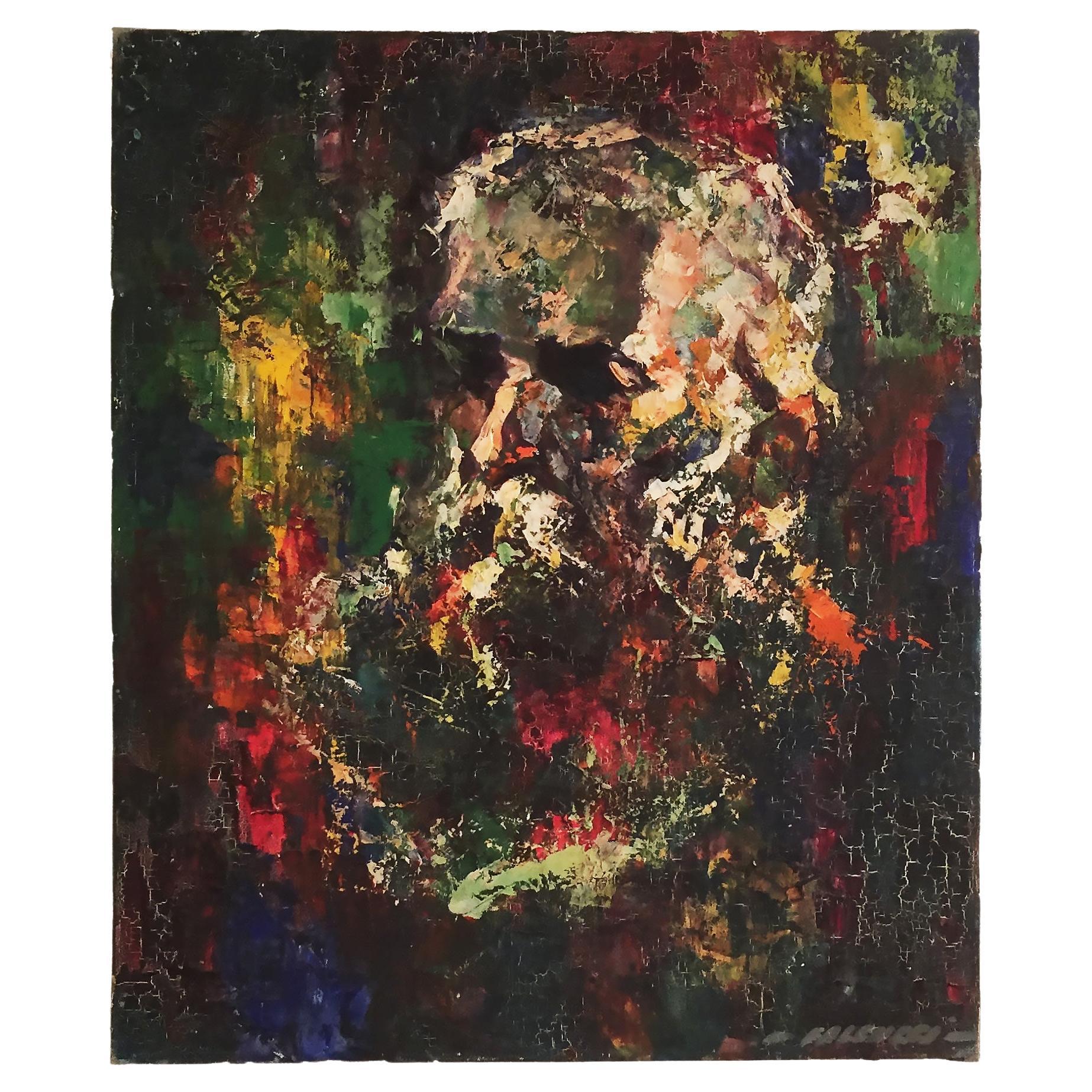 Robert Falcucci Retrato Pintura Art Decó Óleo sobre lienzo Años 20 Impresionismo en venta