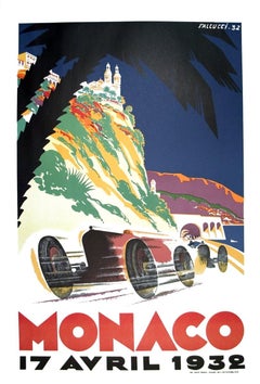 1983 Robert Falcucci 'Monaco Grand Prix 1932' Vintage Multicolor, White, Black, Gre