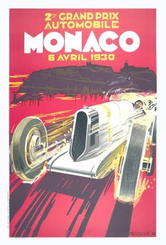 1985 Robert Falcucci 'Monaco Grand Prix 1930' Vintage Red,Yellow,White,Black Fra
