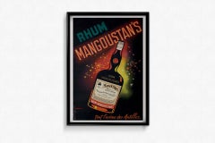 Circa 1960 Originalplakat von Robert Falcucci für Rhum Mangoustan's