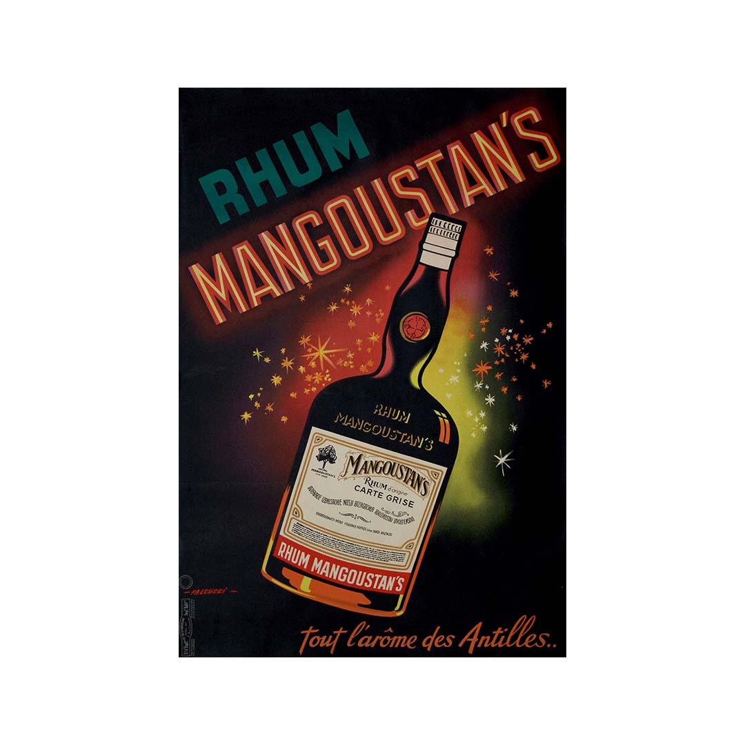 Circa 1960 Originalplakat von Robert Falcucci für Rhum Mangoustan's im Angebot 3