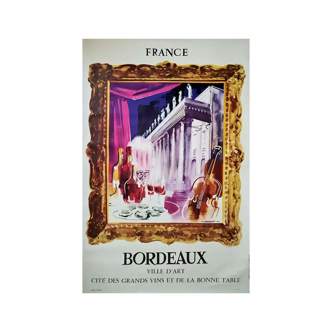 Original tourism poster by Robert Falcucci for the city of Bordeaux For Sale 1