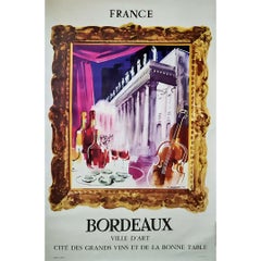 Vintage Original tourism poster by Robert Falcucci for the city of Bordeaux