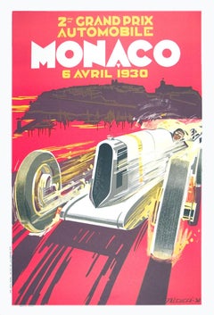 Vintage Robert Falcucci 'Monaco Grand Prix 1930' 1985- Lithograph