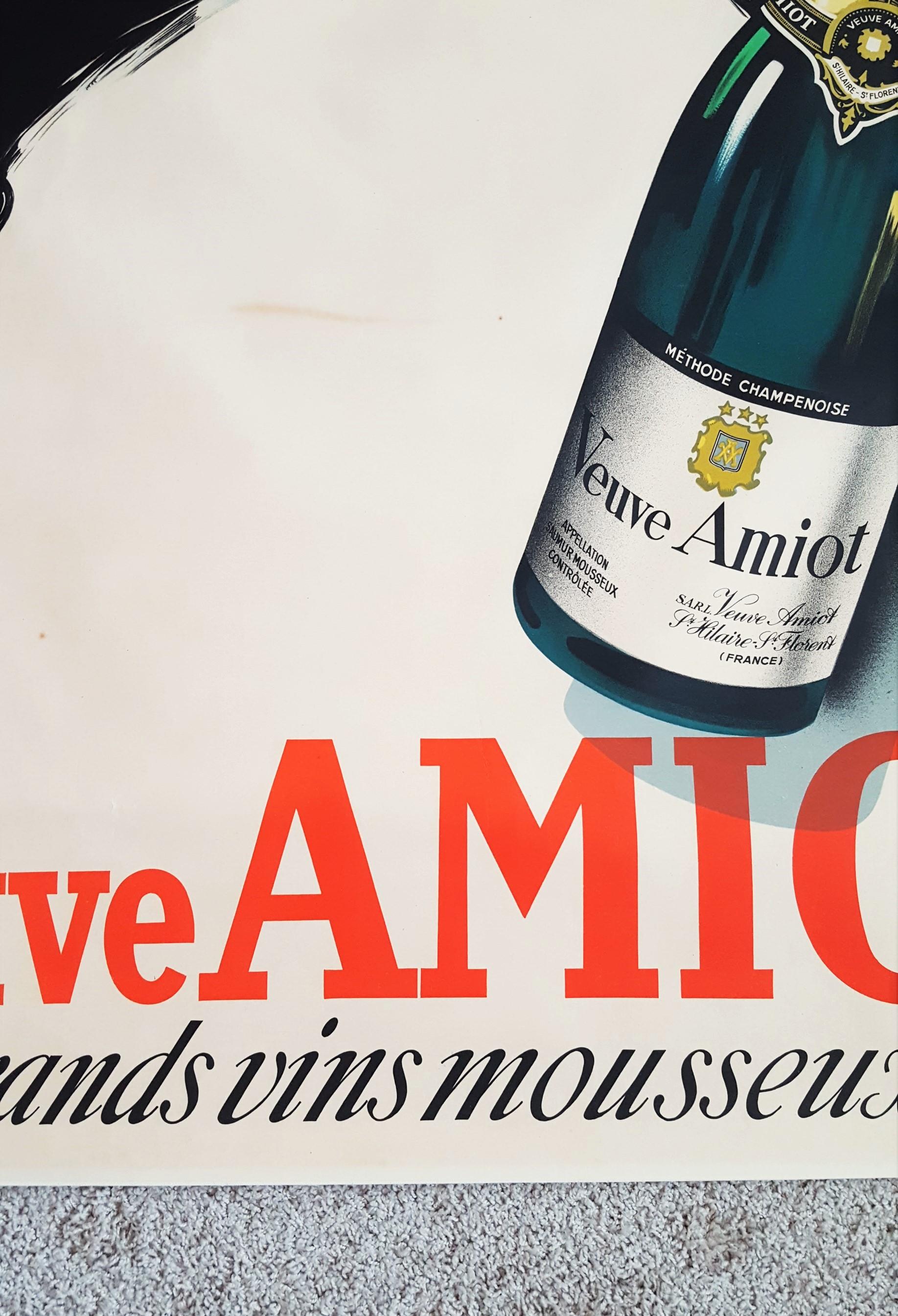 Veuve Amiot: Grands Vins Mousseux - Beige Figurative Print by Robert Falcucci