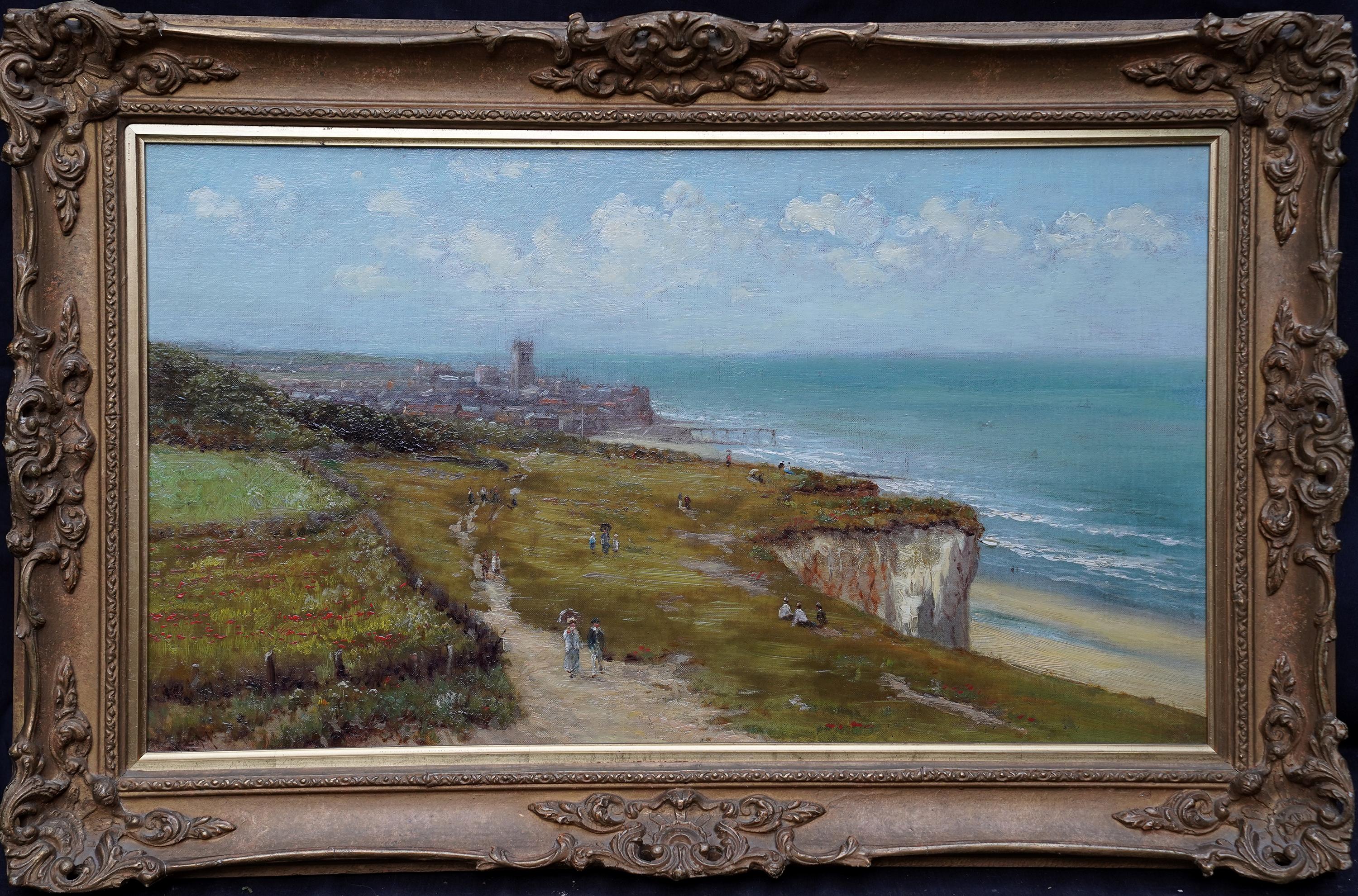 Cromer Coastal Landscape from Cliffs - British 19th century art oil painting For Sale 5