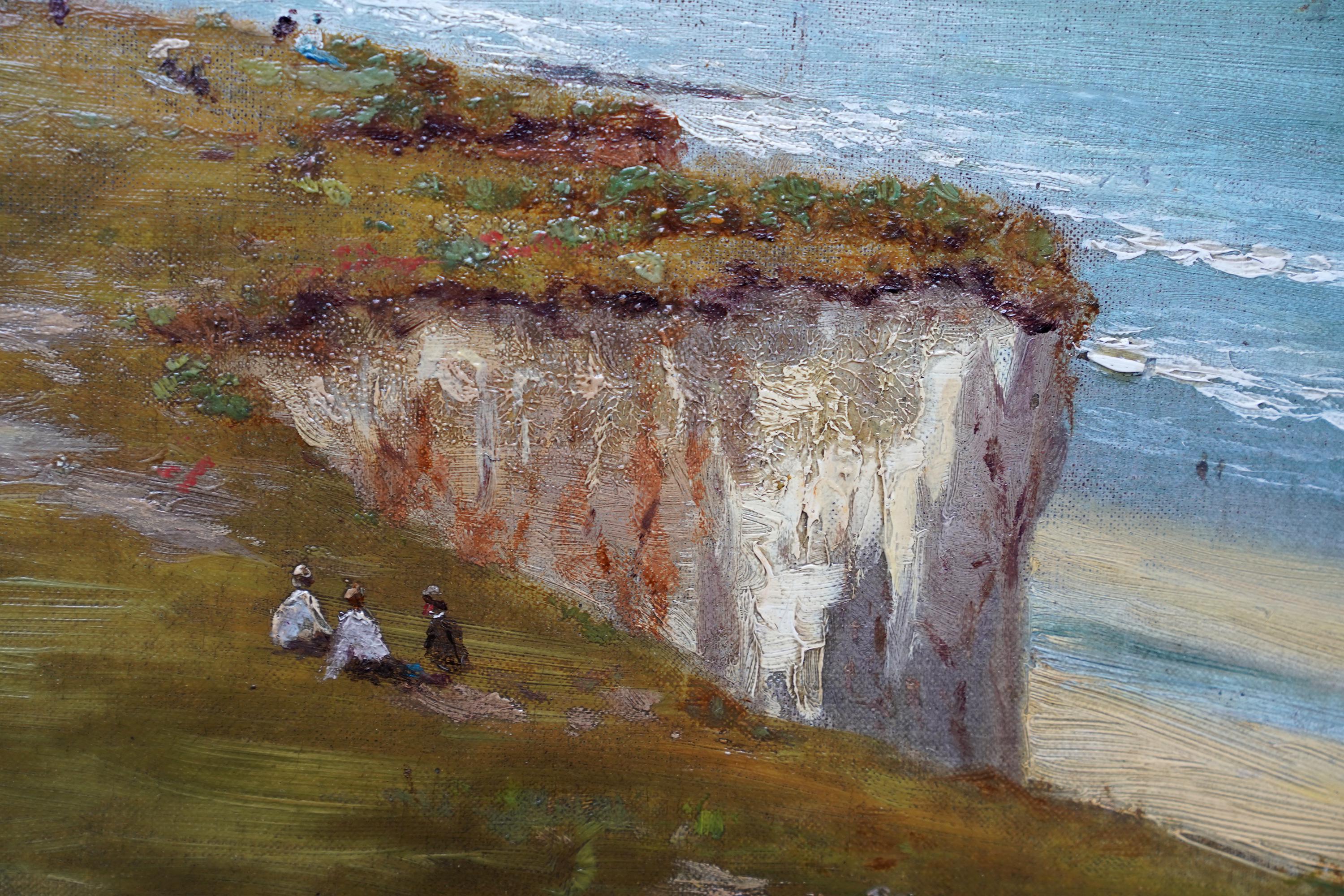 Cromer Coastal Landscape from Cliffs - British 19th century art oil painting For Sale 1