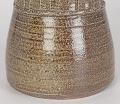 Robert Fishman Leach Pottery Waisted Studio Pottery Lidded Vessel