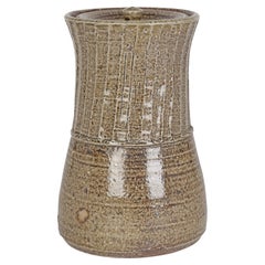 Robert Fishman - Vase à couvercle en poterie Leach de studio avec couvercle