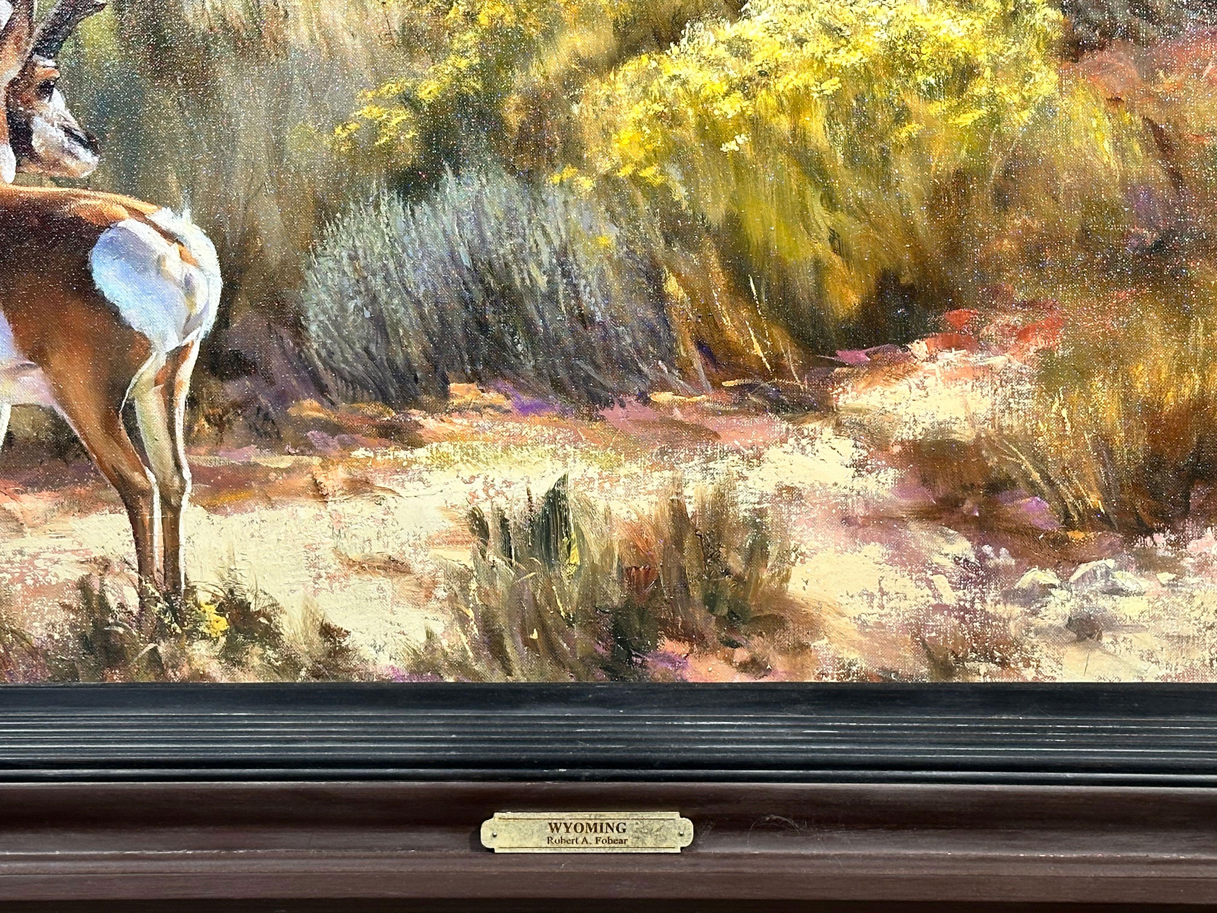 „Wyoming“, Robert Fobear, Original Öl auf Leinwand, 40x60, Pronghorn Antelope, Pronghorn im Angebot 5