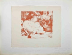 Sleeping Woman - Original Lithograph by Robert Fontené - 1942