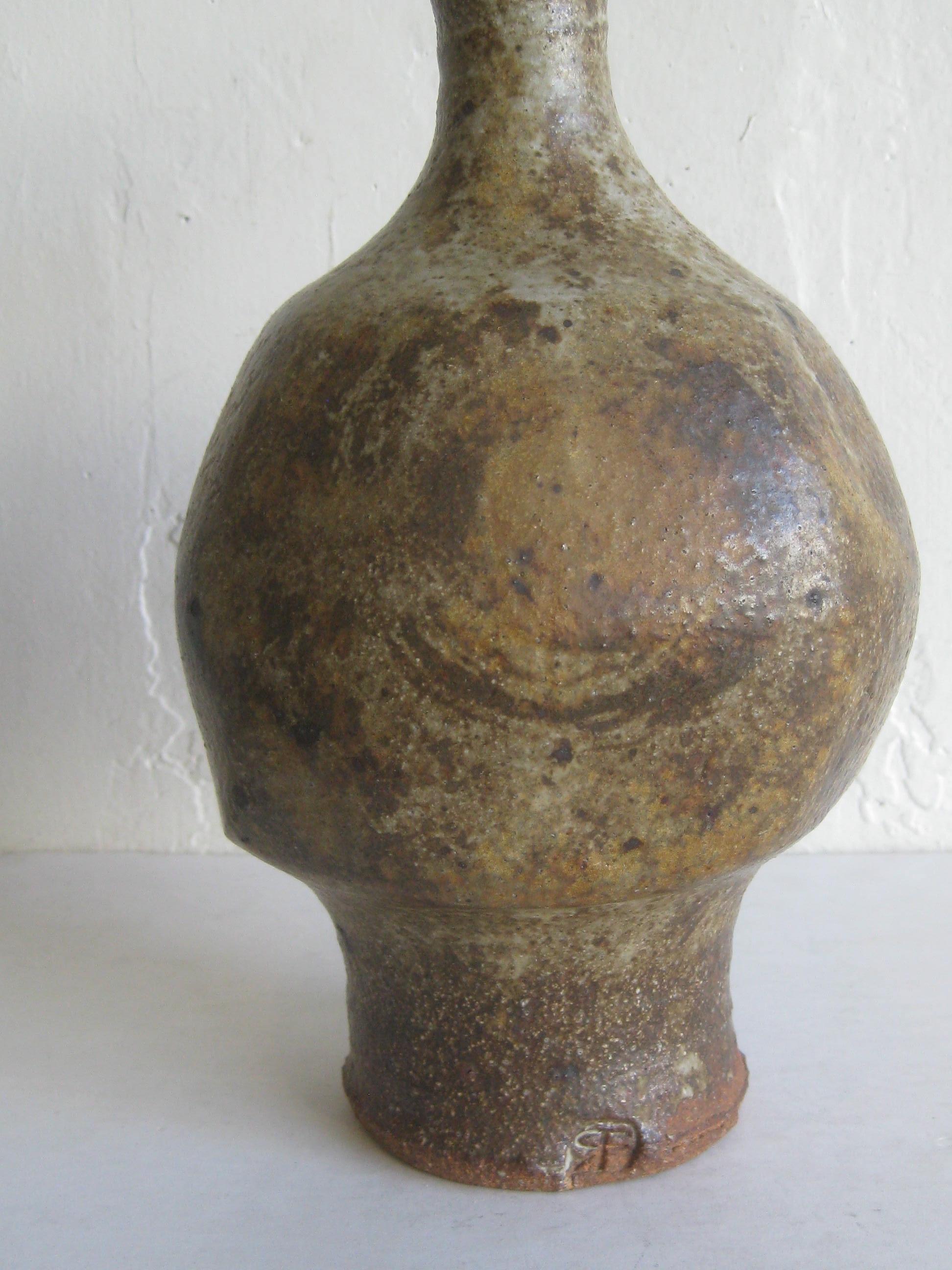 Robert Fournier British Studio Art Pottery Modernist Stoneware Vase Vessel Big For Sale 4