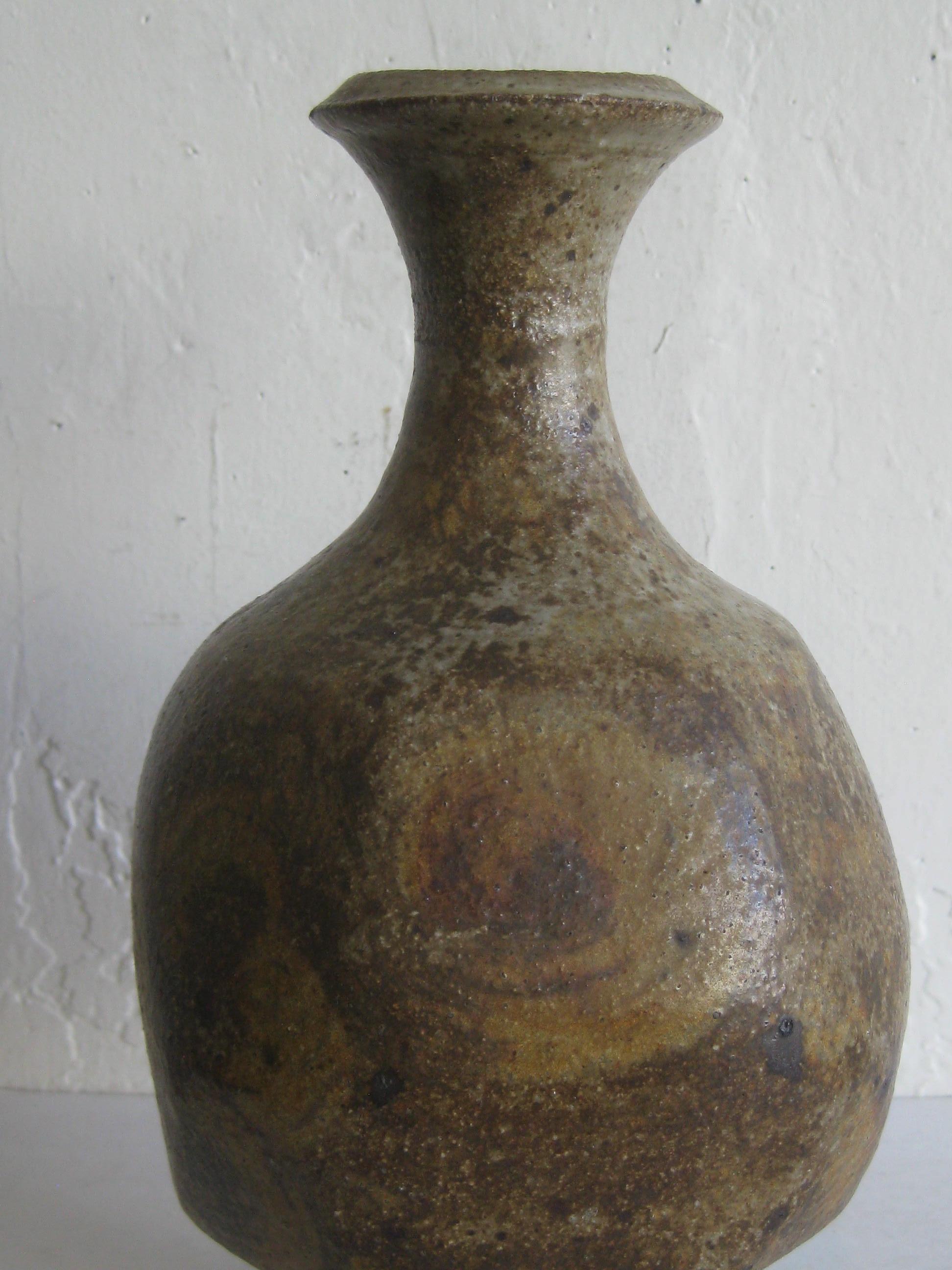 20th Century Robert Fournier British Studio Art Pottery Modernist Stoneware Vase Vessel Big For Sale
