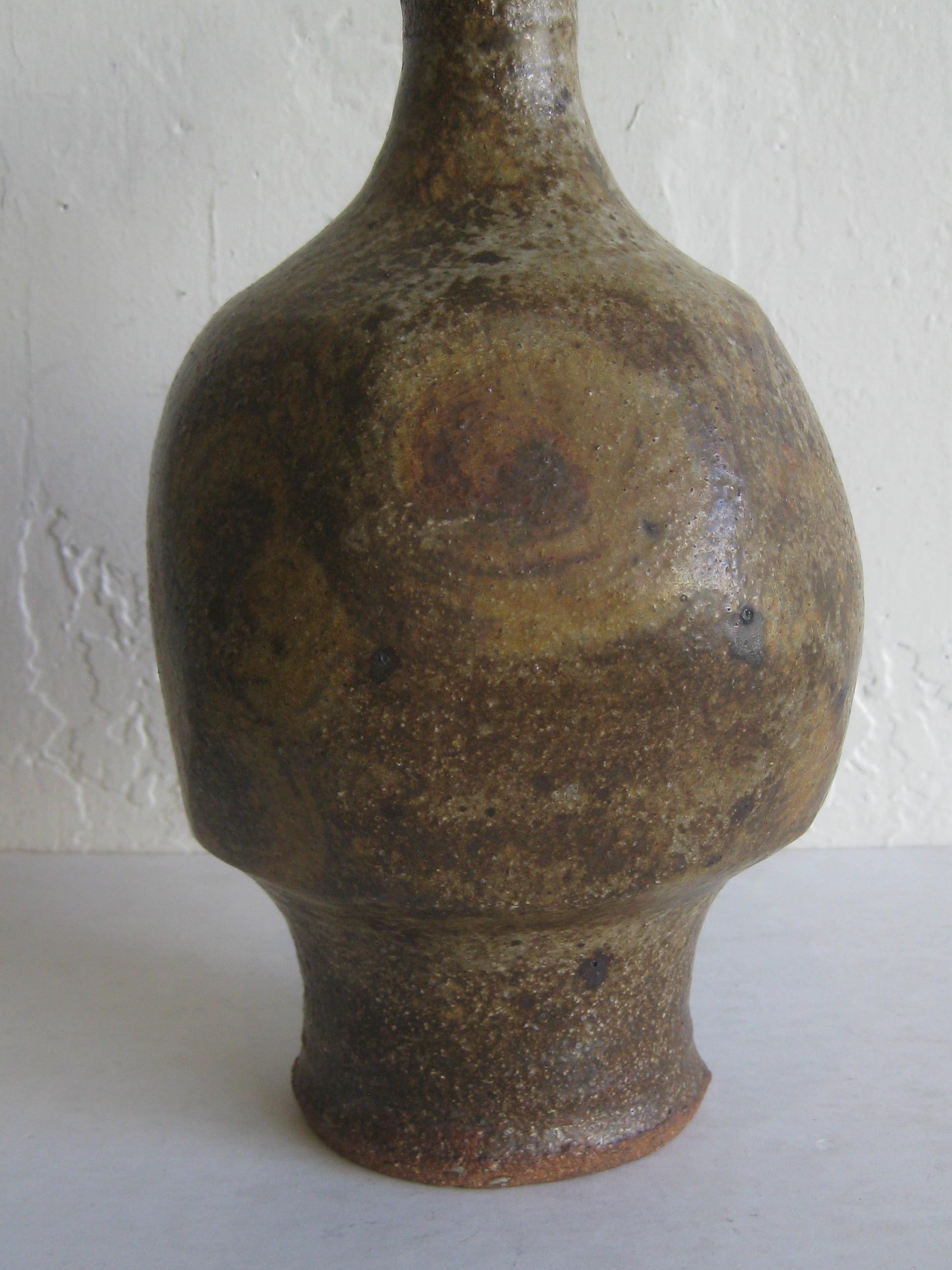 Robert Fournier British Studio Art Pottery Modernist Stoneware Vase Vessel Big For Sale 1