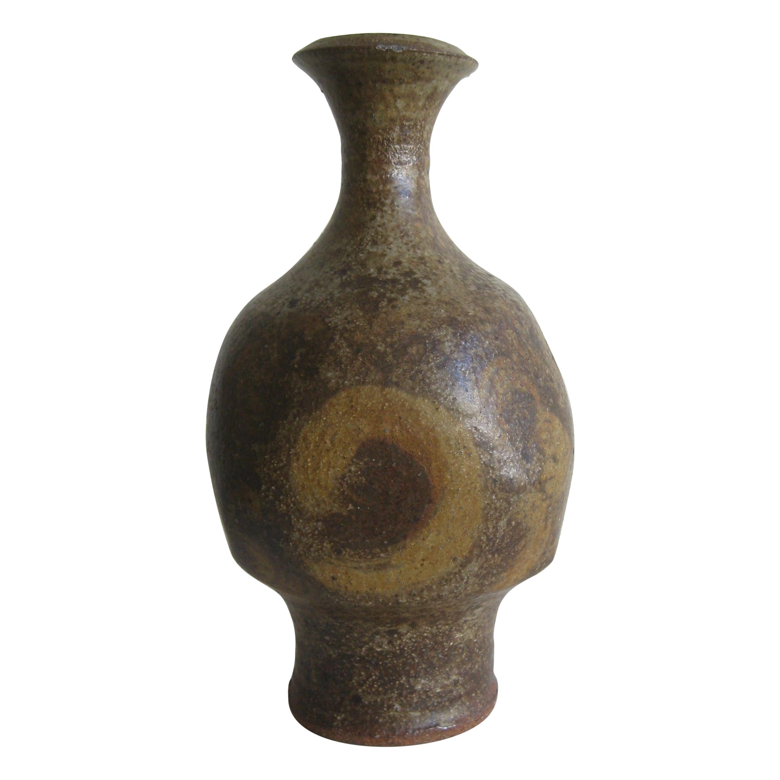 Robert Fournier British Studio Art Pottery Modernist Stoneware Vase Vessel Big For Sale