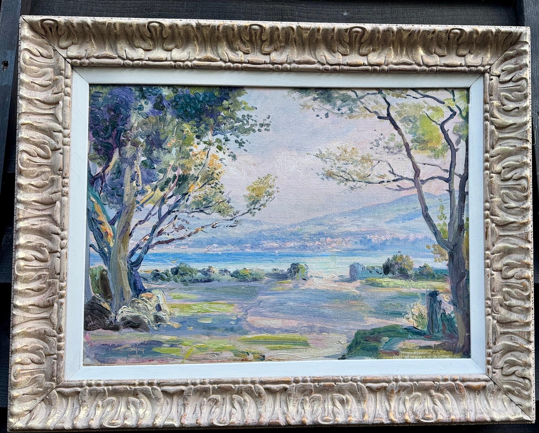 Robert Fowler Landscape Painting - 19th British Impressionist River landscape, with trees, in the Summer time