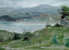 Welsh Landscape - Scottish 19thC Impressionist oil painting Conway Snowdonia